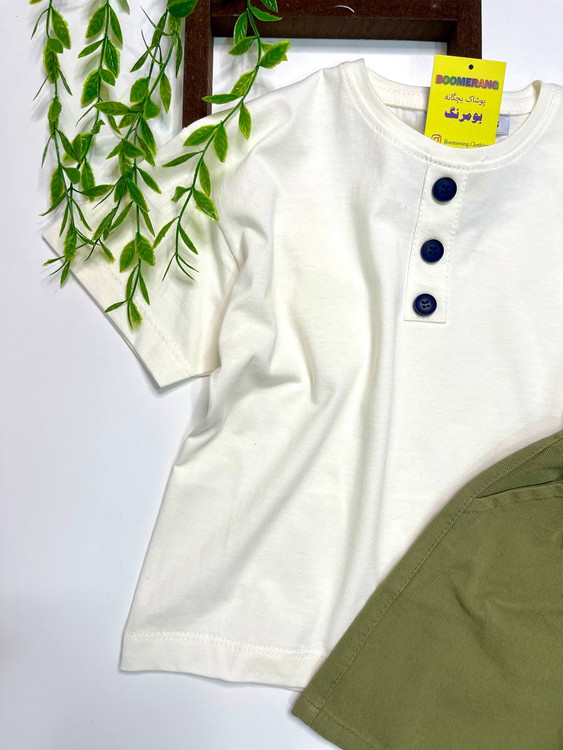 تیشرت شلوارک کتان ست بچگانه