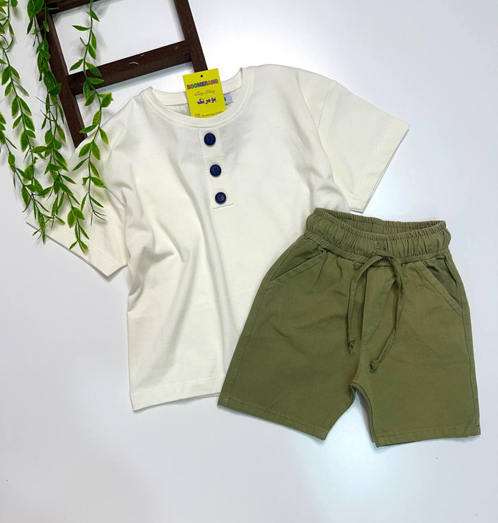 تیشرت پنبه شلوارک کتان ست بچگانه